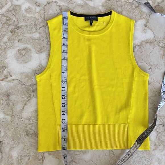 NWOT Rag & Bone Raylee Cropped Stretch Knit Tank Top Yellow - Picture 11 of 13